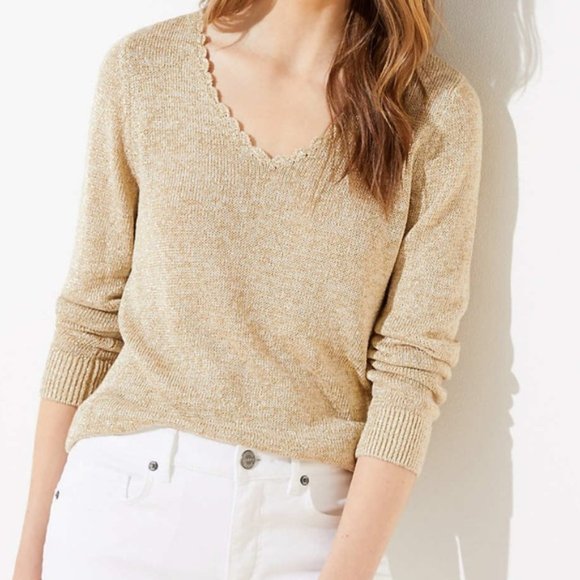 LOFT | Sweaters | Nwt Gold Shimmer Loft 